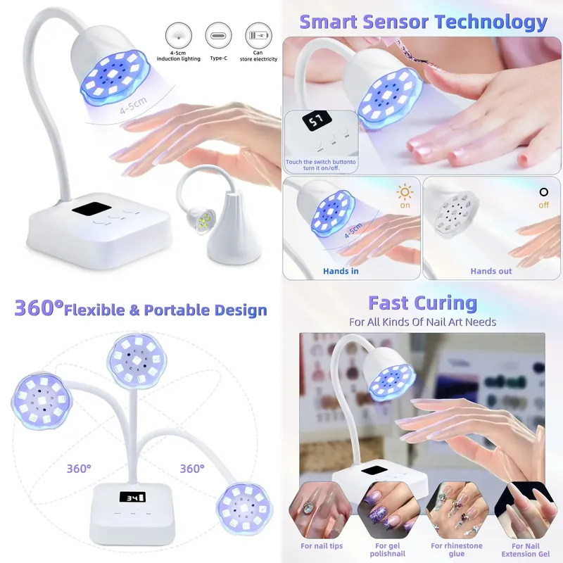 Uv Led Lamp Nail - Draadloze nagellamp LED UV Timer 9