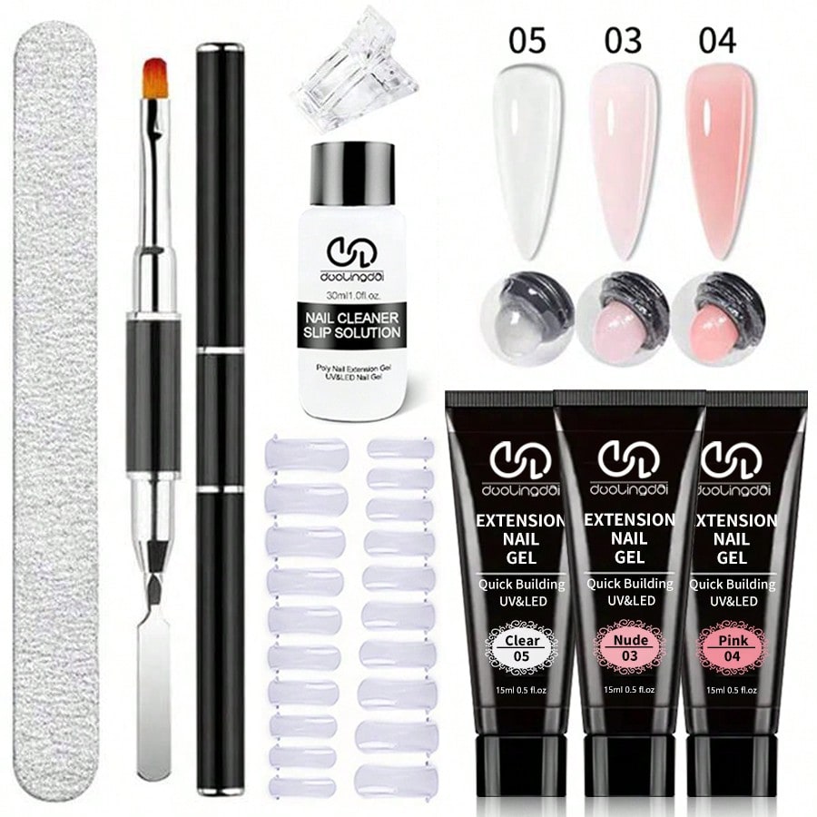 Acrylic Powder Clear - 8 stks/set Poly Extension Gel Set