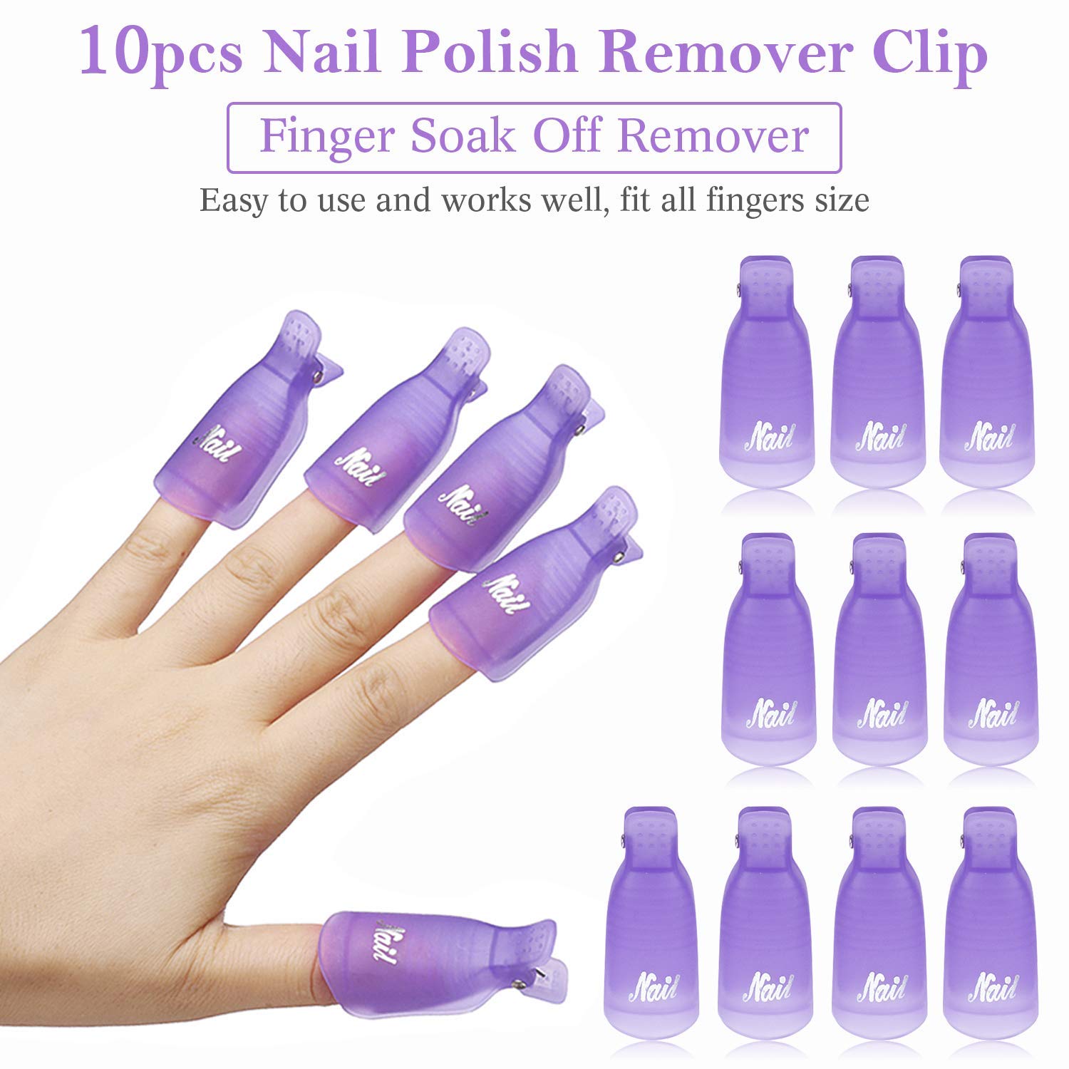 Nail Art Halal - 10 stuks plastic nagelkunst soak-off cap