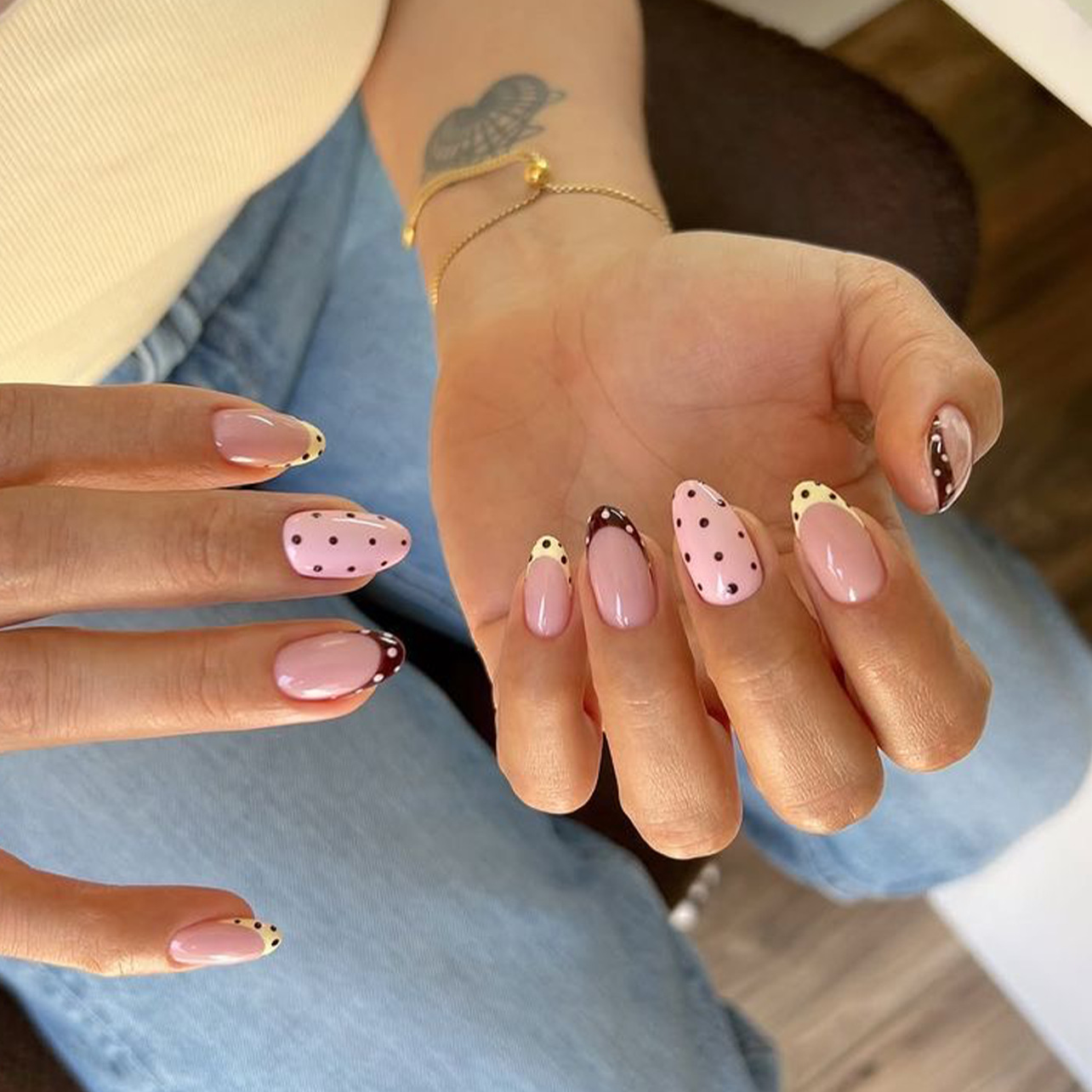 Nail Art French - 24 stuks amandelvormige kunstnagels sets met