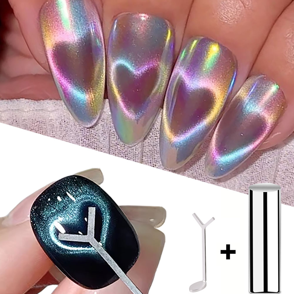 Nail Gel Polish Set - 1/2/3/4 stks Y-vormige Hart Cat Eye