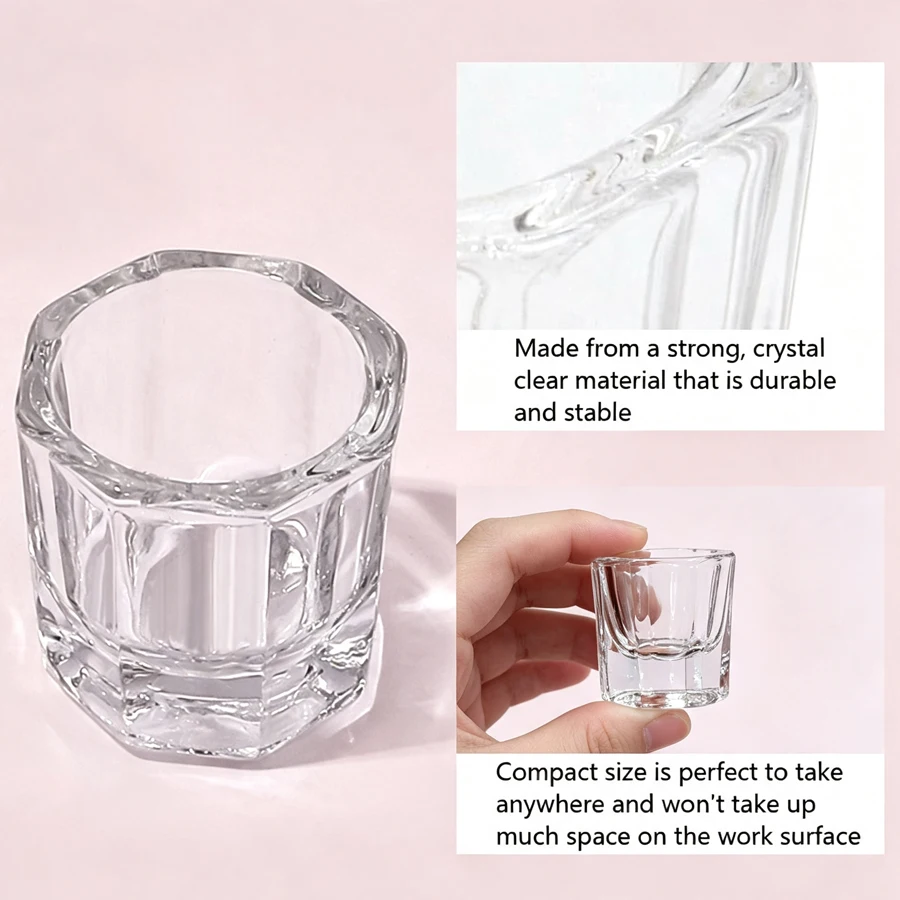 Heldere kristallen glazen dapp - Acrylic Powder Clear recensie en prijs