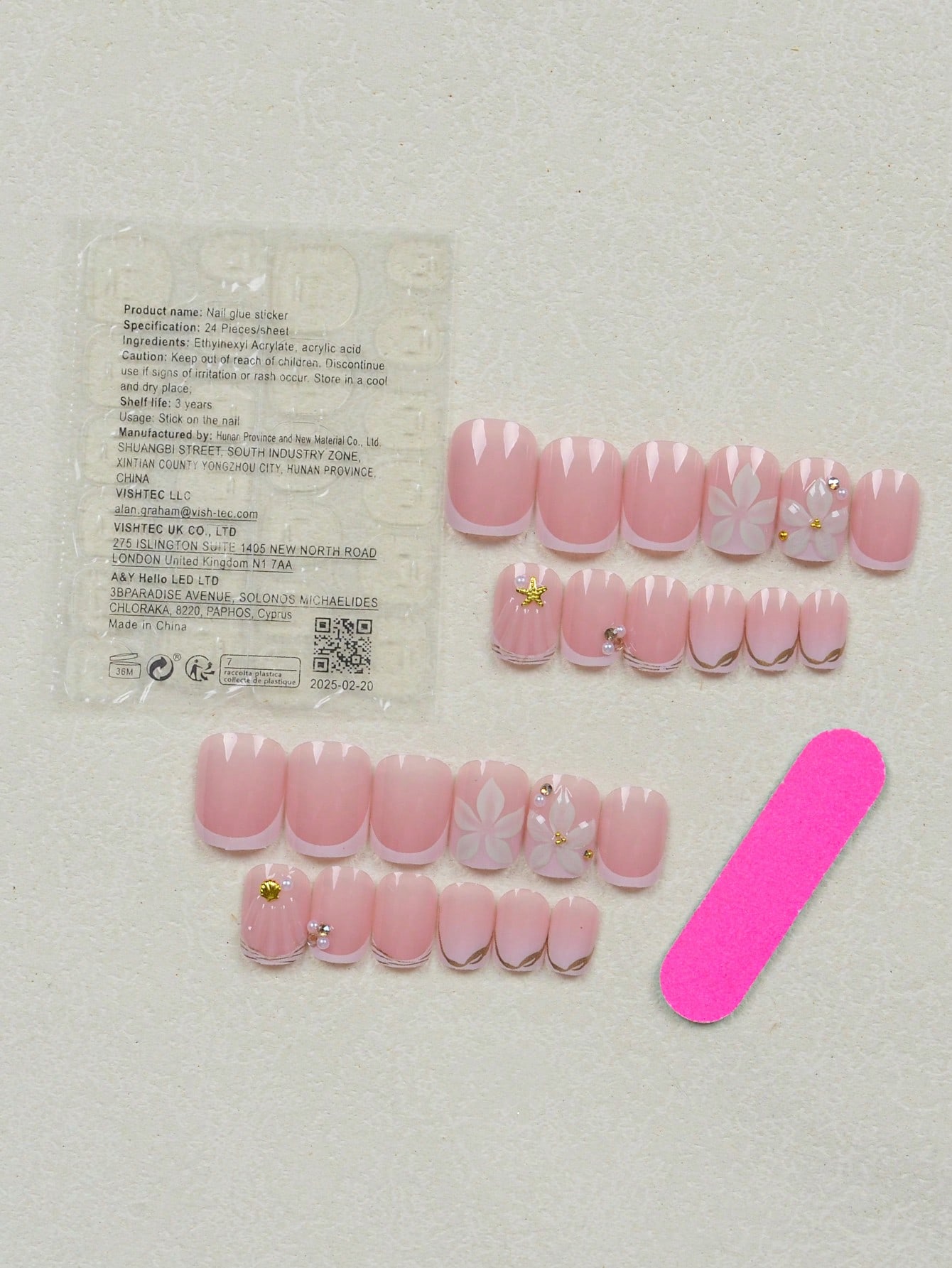 24 stuks korte vierkante witte - Nail Art Halal recensie en prijs