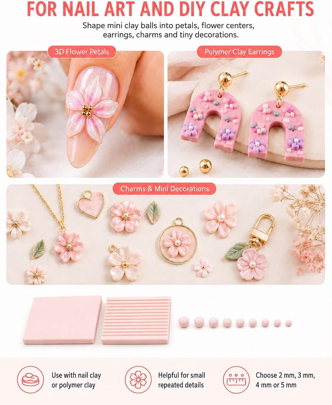 4-delige 3D-print klei gelball - Nail Art Halal recensie en prijs