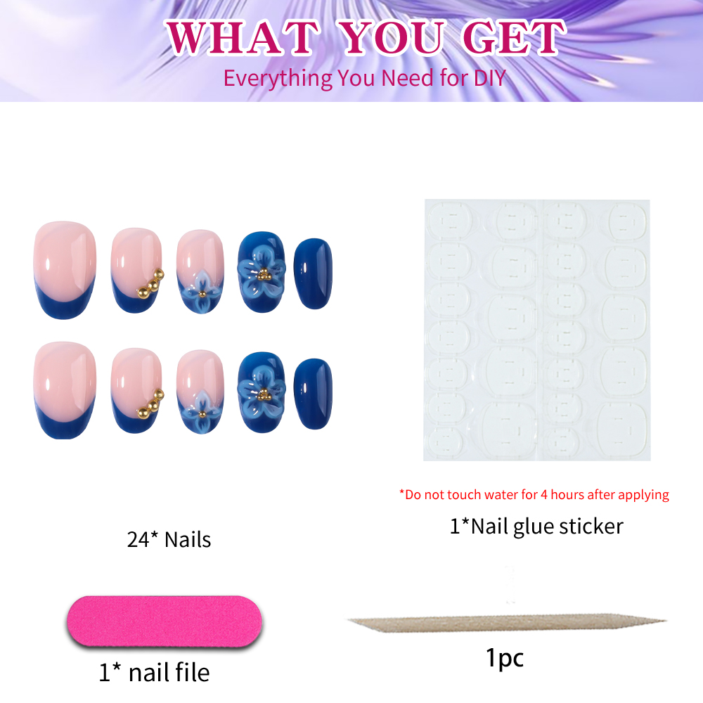24 stuks korte ovale 3D gel na - Nail Art Halal recensie en prijs