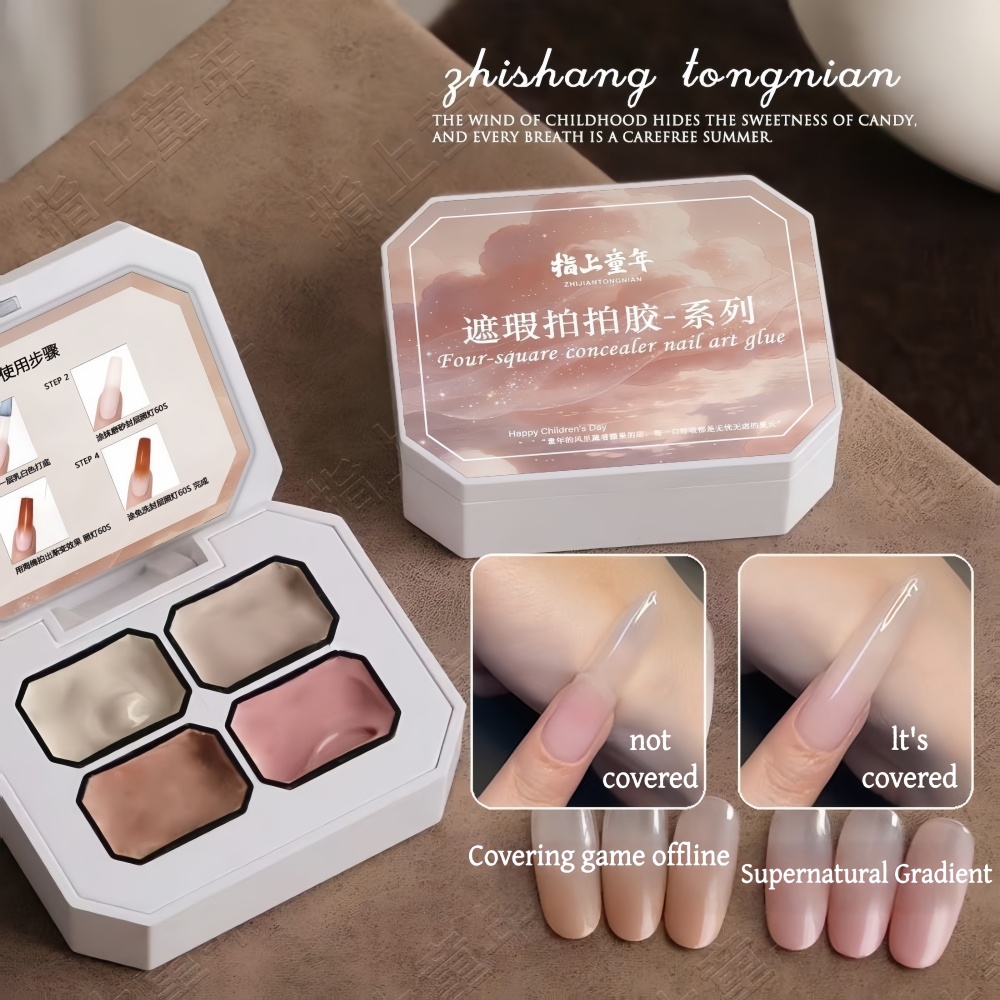 4 kleuren gradiënt roze, nude  - Nail Art Halal recensie en prijs